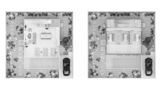 Планировка виллы 3 спальни в ЖК Sunrise Lake № 11010